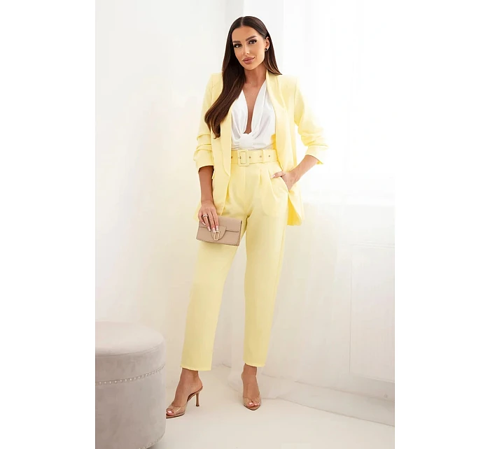 Elegantní komplet saka s kalhotami žlutý Elegantní komplet saka s kalhotami žlutý
