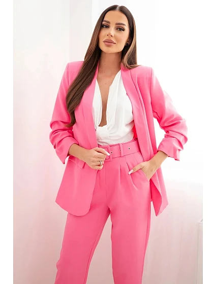 Elegantní komplet saka s kalhotami světle růžový Elegantní komplet saka s kalhotami světle růžový