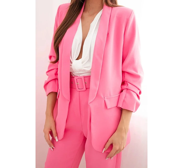 Elegantní komplet saka s kalhotami světle růžový Elegantní komplet saka s kalhotami světle růžový