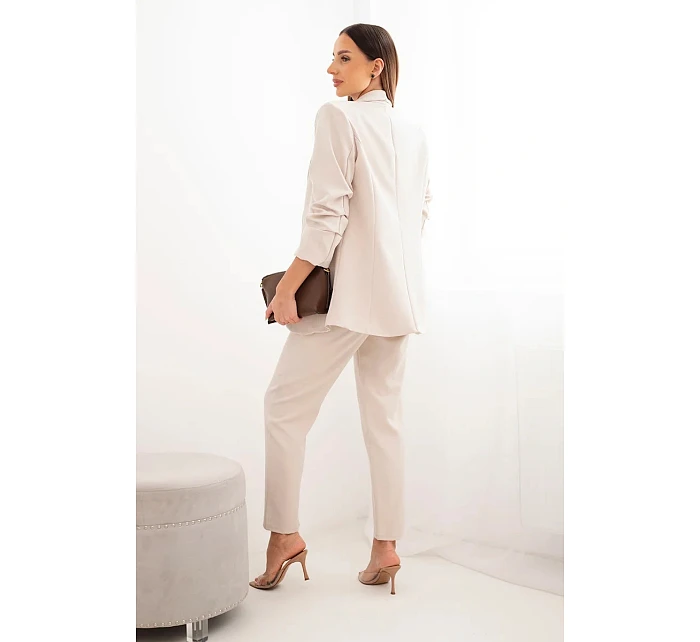 Elegantní komplet saka a kalhot béžový Elegantní komplet saka a kalhot béžový