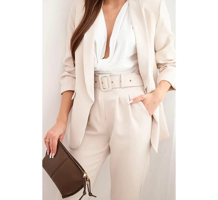 Elegantní komplet saka a kalhot béžový Elegantní komplet saka a kalhot béžový