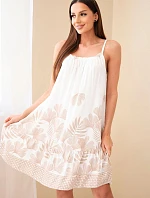 Dámské šaty na ramínkách s potiskem béžová