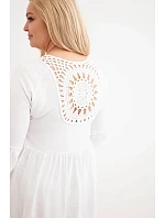 Dámské šaty Plus Size z viskózy s ažurovým zdobením bílá
