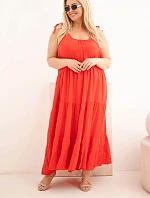 Dámské viskózové šaty na zavazovacích ramínkách černá