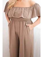 Dámský overal Plus Size s volánem a krátkým rukávem fango