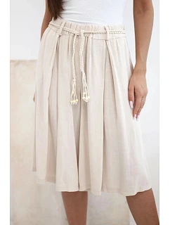 Dámské viskózové letní kraťasy s páskem boho béžové