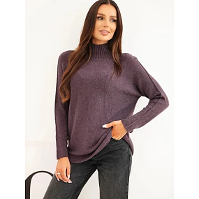 Dámský svetr z viskózy s rolákem a dlouhým rukávem model 22540816 - K-Fashion Dámský svetr z viskózy s rolákem a dlouhým rukávem model 22540816 - K-Fashion