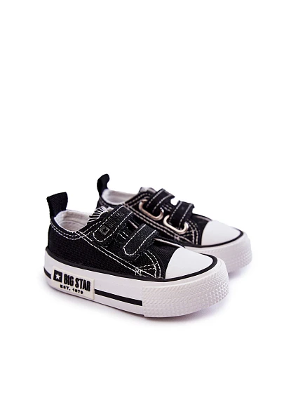 Dětské látkové tenisky se suchým zipem BIG STAR model 21594926 Černý a bílý - Big Star Shoes