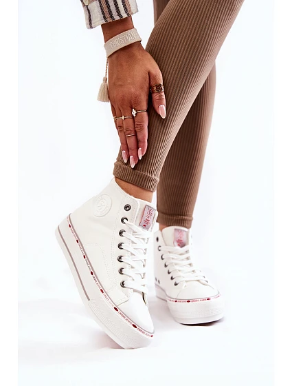 Dámské vysoké Zateplené tenisky model 21599216 Bílé - Cross Jeans