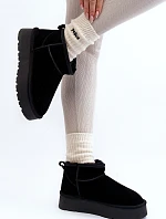 Módní semišové nízké sněhule Černá Nucca