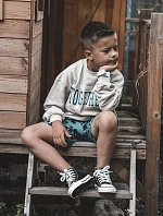 Dětské kožené vysoké tenisky Černe a bíle Marney