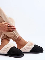 Dámské Pantofle s Kožíškem Černé Pinky