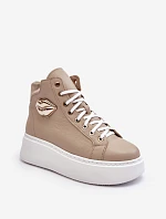 Dámské vysoké tenisky na zip Lemar Bež Katerin