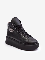 Dámské vysoké tenisky na zip Lemar černé Katerin