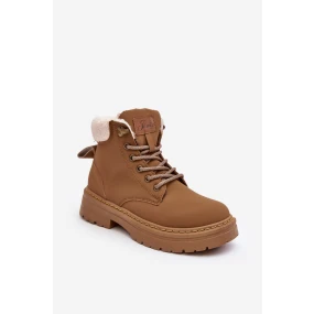 Dámské kožené Trapery s kožíškem Hnědá model 21639665 - Boto Dámské kožené Trapery s kožíškem Hnědá model 21639665 - Boto