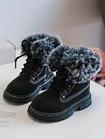 Dětské Trapery Botky na Zip s Kožíškem Černá Gerande