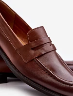 Mužské kožené polobotky Loafer Zazoo 1570/1 hnědé