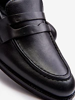 Mužské kožené polobotky Loafersy Zazoo 1570/1 Černé