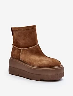 Kožené dámské boty na masivní podrážce Camel Zazoo 3424