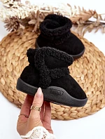 Dětské sněhule na suchý zip černé Unitia