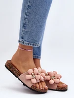 Dámské žabky s růžovými ozdobami Bunlia