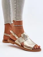 Zazoo 40385 Dámské Kožené Sandály Zlaté