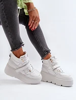 Bílé dámské kožené tenisky Zazoo 3450