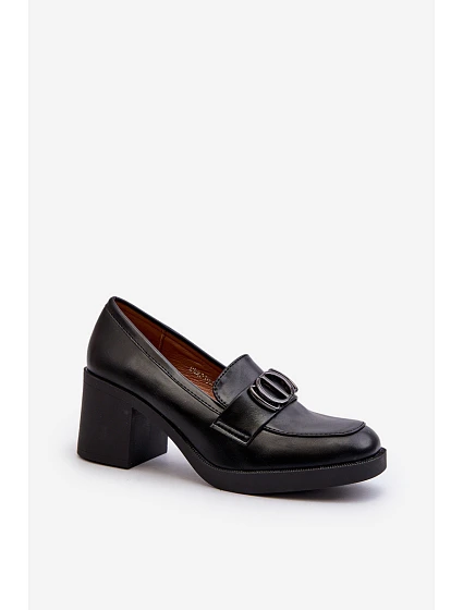 Dámské lodičky na podpatku s ozdobou černé model 21655254 - Boto