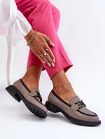 Elegantní dámské kožené mokasíny tmavě béžové Triana