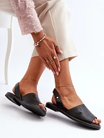 kožené sandály Černé Alivia