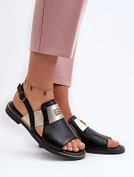 Zazoo 40385 Dámské Kožené Sandály Černé