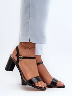 Černé Sandály Na Podpatku Glindra