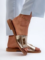 Zazoo 40384 Elegantní Dámské Kožené Žabky Zlaté