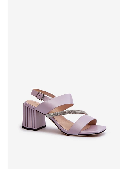 Dámské elegantní sandály na podpatku fialové D&A model 21659773 - S.Barski
