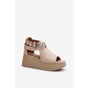 Kožené sandály na Beige model 21659891 - Zazoo