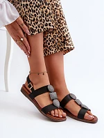 Dámské Černé Sandály S Ozdobami Sergio Leone SK072H