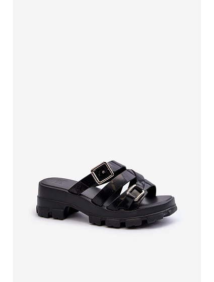 Dámské Sandály Na Nízkém Podpatku  Černé model 21661798 - Zaxy