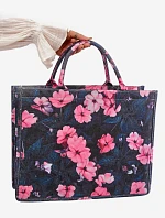 Velká Kabelka S Květinami Černo-Růžová Mooch