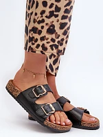 Dámské žabky s přezkami černé Fronila