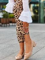 Lodičky S Nízkým Podpatkem S Ozdobou Z Eko Semiš S.Barski KV27-034 Bežové