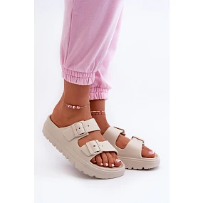 Dámské Pěnové Žabky Na Platformě Béžové Melorea