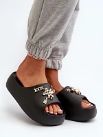 Dámské lehké pěnové žabky s ozdobami Černé Orchia