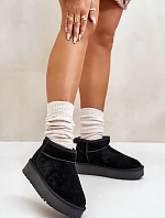 Dámské semišové sněhule na platformě černé Nereviana