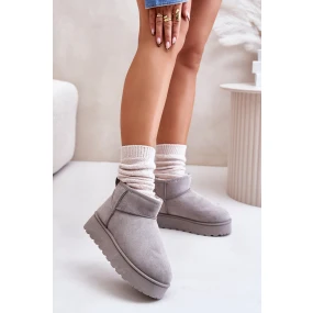 Dámské Sněhule Na Platformě Zateplené Kožíškem Šedé Xamella Dámské Sněhule Na Platformě Zateplené Kožíškem Šedé Xamella