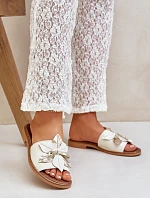 Sandály S Dekorací Přírodní Kůže Zazoo 3667 Bílé