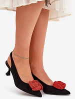 Zamkové elegantní lodičky na jehlovém podpatku CheBello 4666 černé