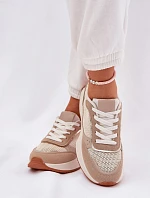 Dámské Sportovní Boty S Síťovinou Na Platformě Khaki Poova