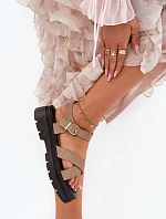 Dámské sandály na platformě z eko kůže khaki Gevinniser