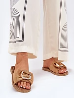 Ploché Dámské Sandály S Ozdobným Detalem Camel Nellodra