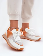 Kožené Sportovní Boty S Síťovinou Dámské Vinceza 66775 Oranžové